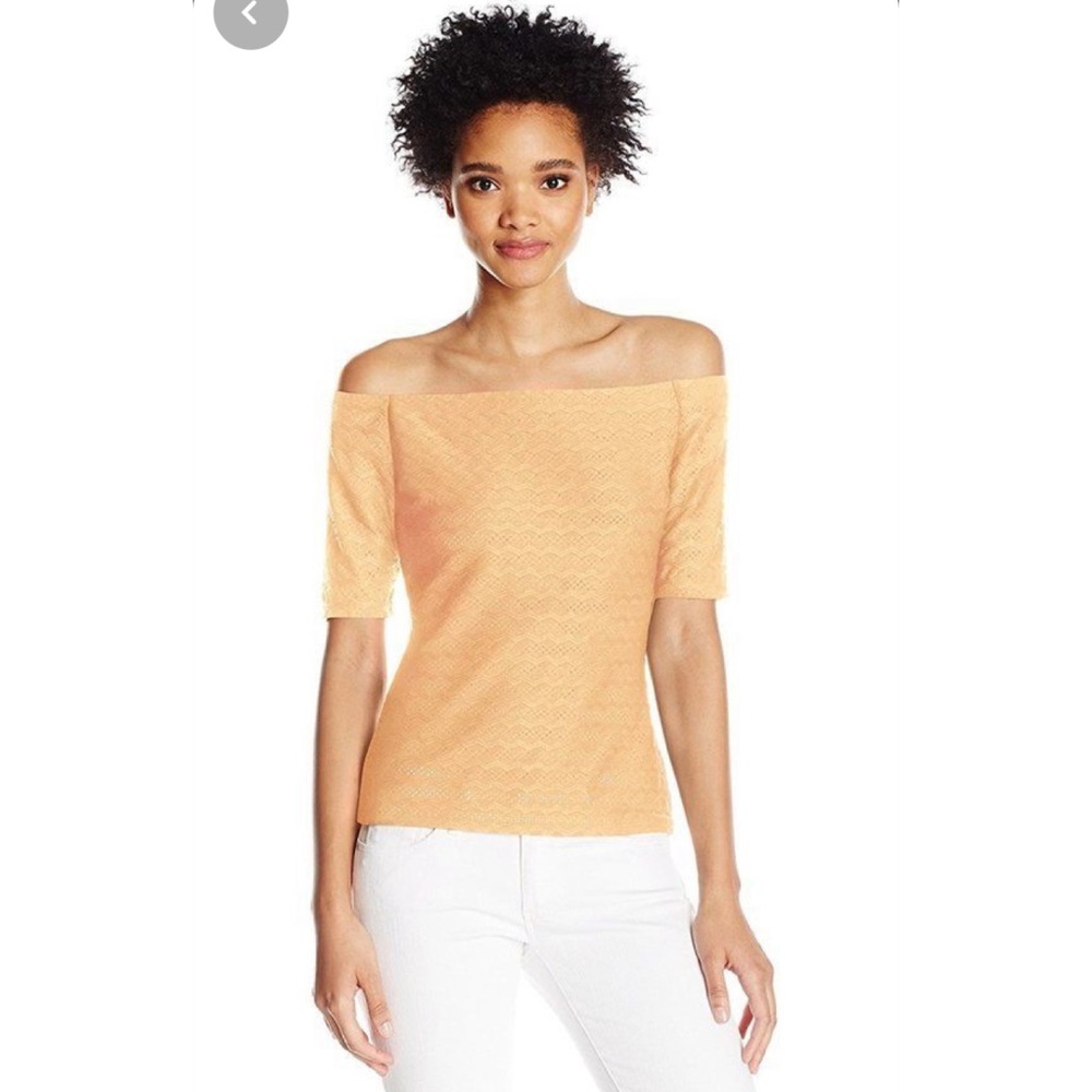 Guess Women’s Half Sleeve Hadley off shoulder Top